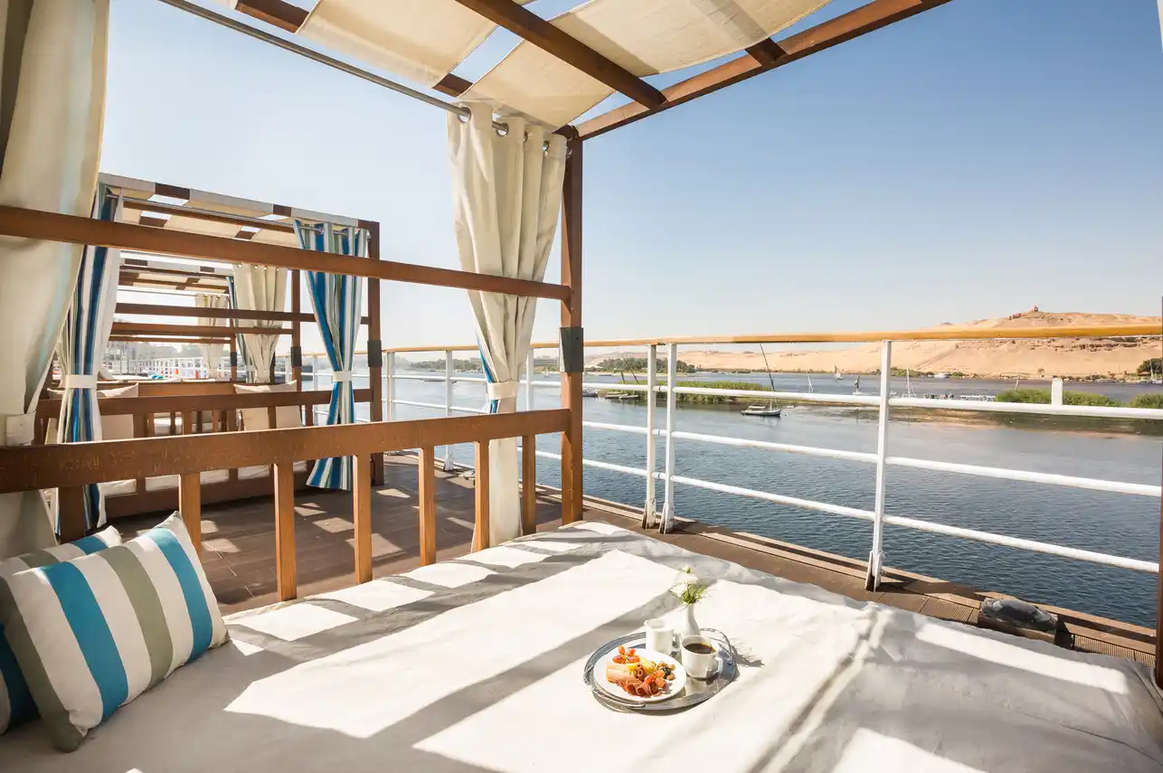 Sun deck of the MY Alyssa Nile Cruise Nile cruise